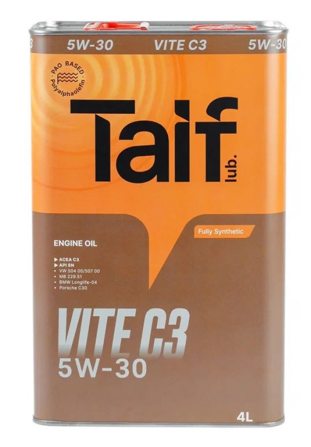 TAIF VITE C3 5W-30 PAO SN,C3 синт 4л (4 в уп) 04600018