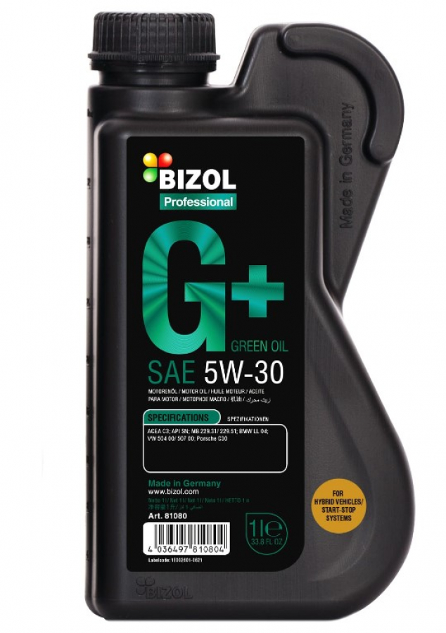 BIZOL Green Oil+ 5W30 синт 1л (12 в уп) /81080/ 06600004