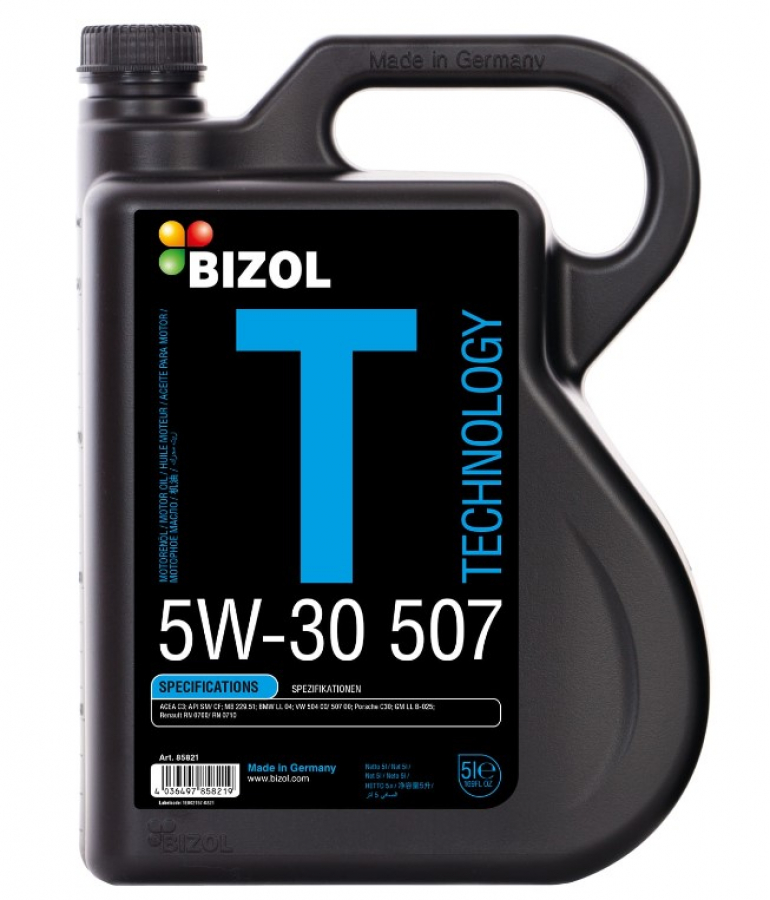 BIZOL Technology 5W30 507 SM C3 HC-синт 5л (4 в уп) /85821/ 06600021