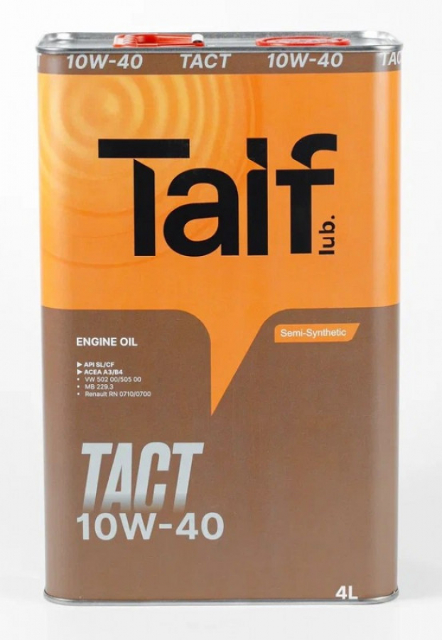 TAIF TACT 10W-40 SL/CF,A3/B4 п/синт 4л (4 в уп) 04600050