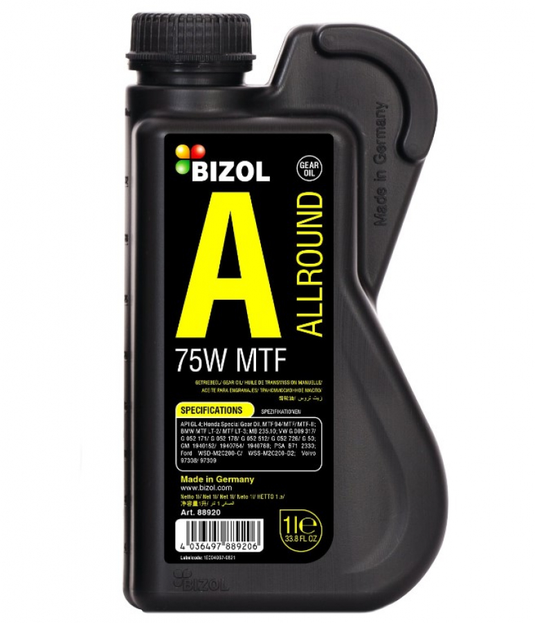 BIZOL Allround Gear Oil MTF 75W синт 1л (12 в уп) /88920/ 06600022